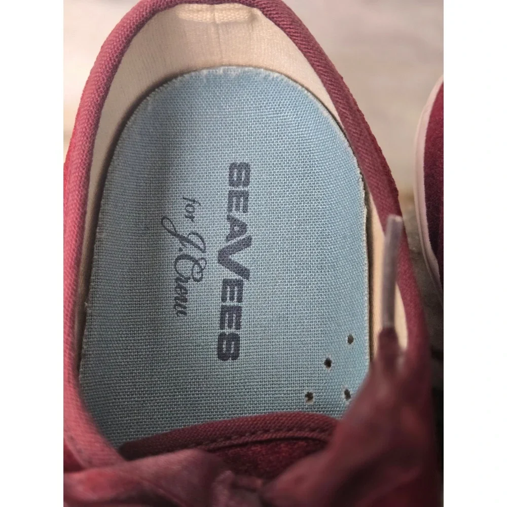 SeaVees for J.Crew Legend Burgundy Velvet Ribbon Lace Sneakers 8.5 Coquette